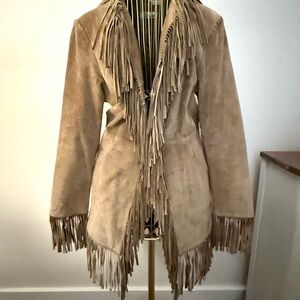 Stylish Fringe Tan Teddy Jacket